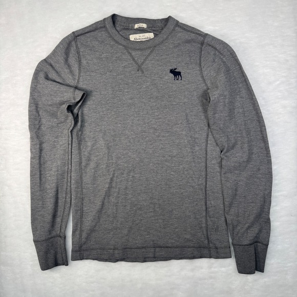 Abercrombie & Fitch Other - Vtg Abercrombie & FitchWaffle Knit Thermal Large Grey Muscle Fit Long Sleeve Men